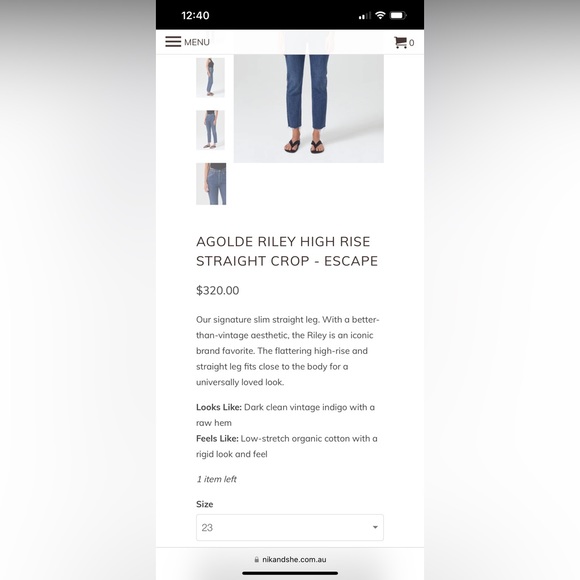 HOST PICK ❤️🥰AGOLDE RILEY HIGH RISE STRAIGHT CROP - ESCAPE - Picture 5 of 14